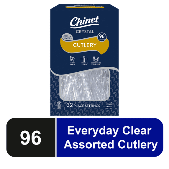 Chinet Crystal® Premium Plastic Cutlery, 96 Count