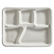 Savaday 16 in. x 12 in. Molded Fiber Flat Food Tray - White 200/Carton
