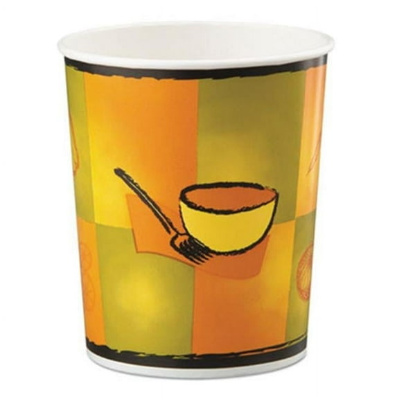 Chinet Streetside Squat Paper Food Container, Streetside Design, 32 oz, 25/Bag