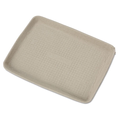 Chinet StrongHolder Molded Fiber Food Trays, 1-Compartment, 9 x 12 x 1, Beige, Paper, 250/Carton