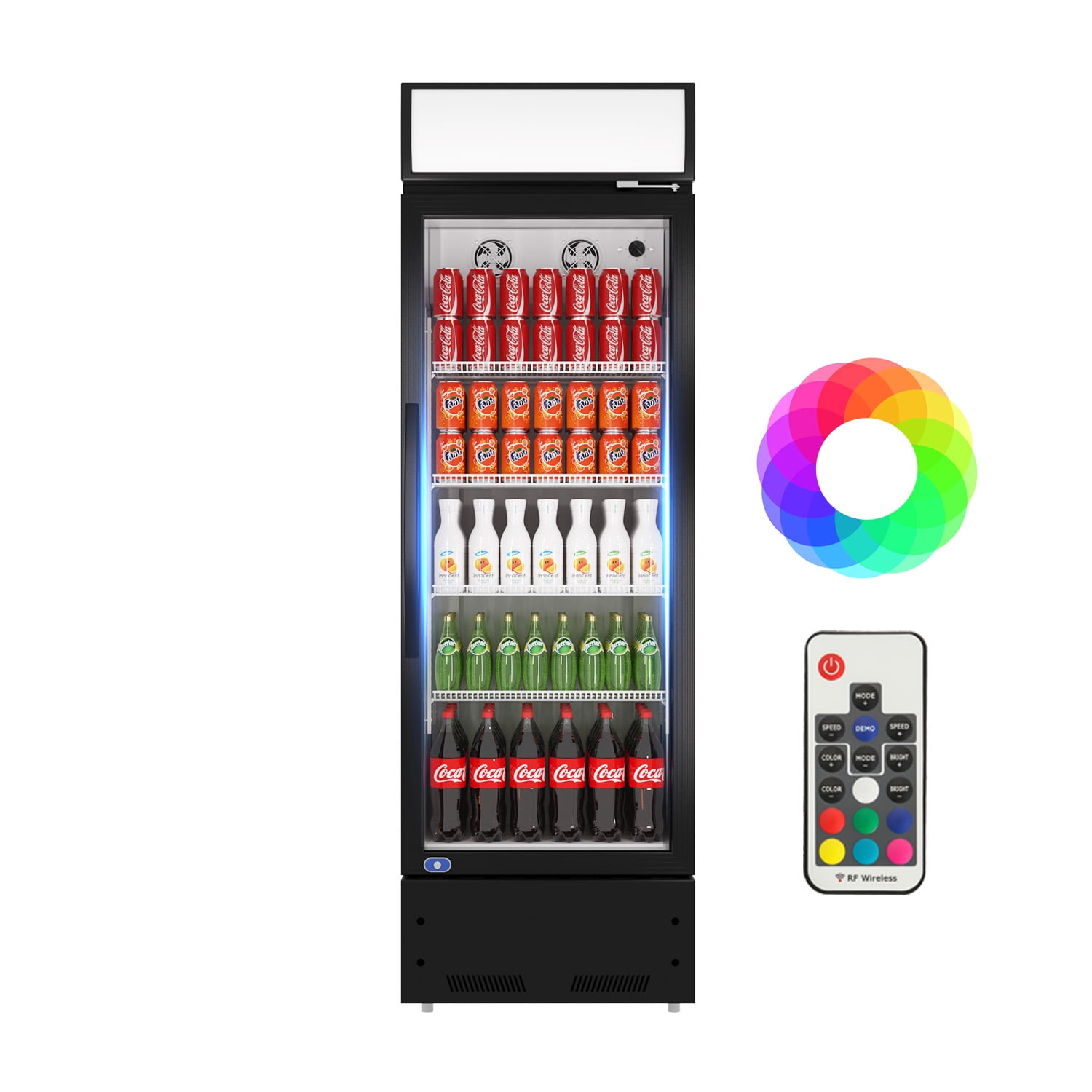 Chingoo 22'' Commercial Drink Refrigerator, 8 Cu.Ft Glass Door Upright