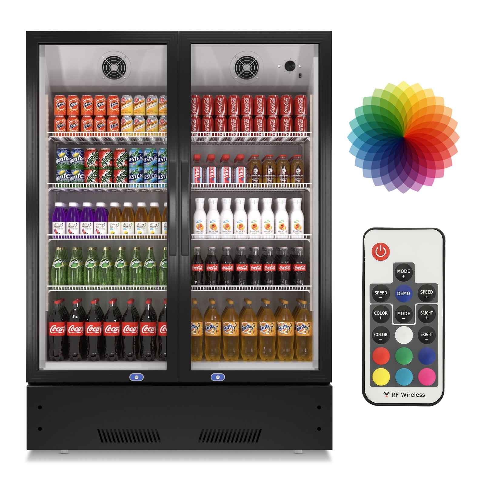 Chingoo 38" Merchandiser Refrigerator with Glass Door, 17 Cu.ft Upright