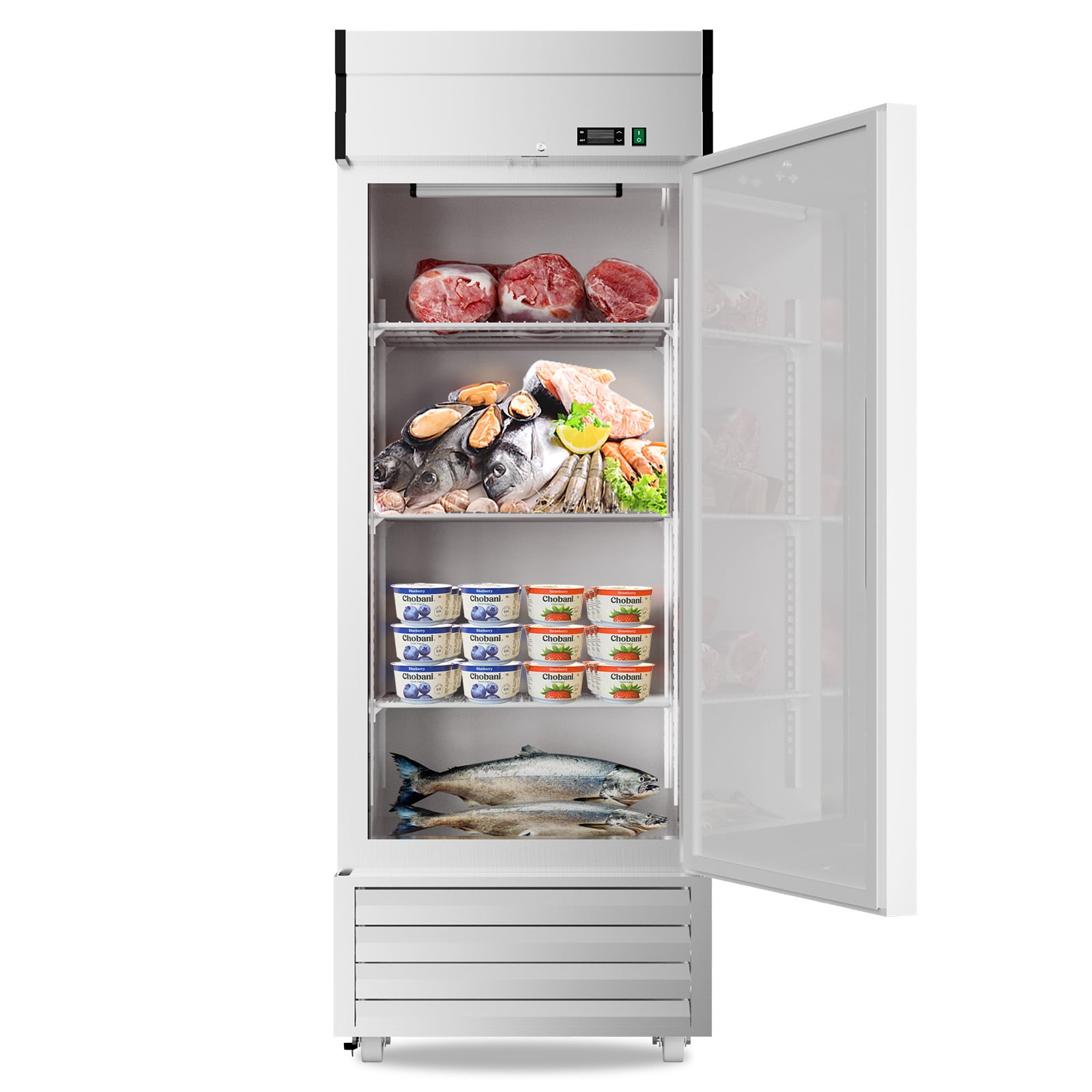 Chingoo Commercial Freezer Single Door, 27"W 23 Cu.Ft Reachin