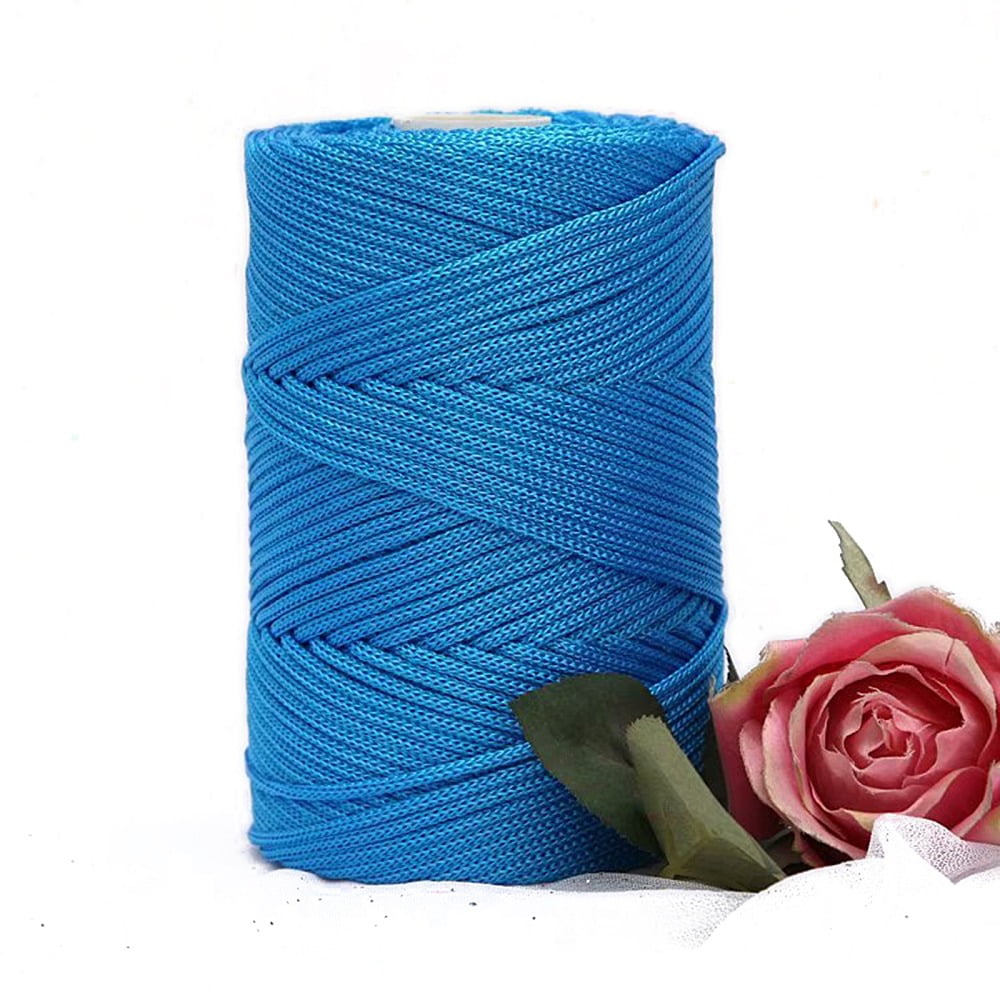 Chinlon Cloth Yarn For Hand Knitting Thick Thread Crochet Cloth Yarn Deep Sky Blue 4~5mm