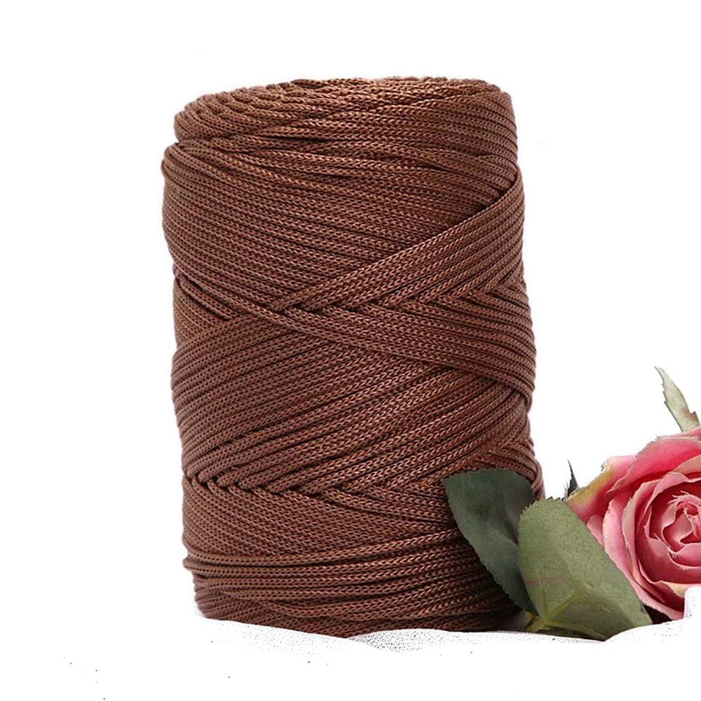 Chinlon Cloth Yarn For Hand Knitting Thick Thread Crochet Cloth Yarn Saddle Brown 4~5mm DIY