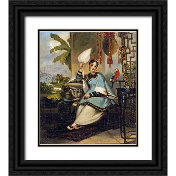 Chinnery, George 15x17 Black Ornate Wood Framed with Double Matting Museum Art Print Titled - Portrait of a Girl