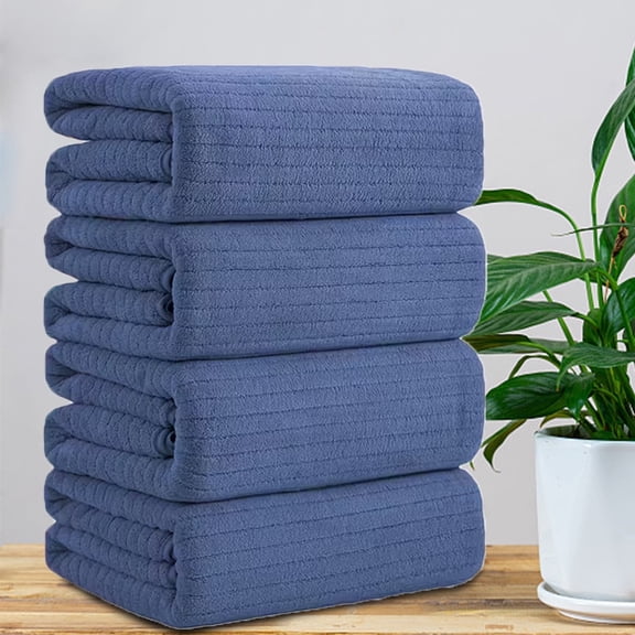 Covina Home 4-Pack Bath Towel Set Purple Orchid Microfiber Bathroom Towel Set Ultra Soft Plush Oversized Towels Adult Luxury Bath Sheet