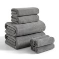 thumbnail image 1 of Covina Home 8 Pcs Bath Towel Set Dark Gray Microfiber Bathroom Towel Set Ultra Soft Plush Oversized Towels Adult Luxury Bath Sheet, 1 of 8