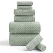 Covina Home 8-Pack Light Green Bath Towel Set, Oversized Ultra Soft Microfiber Bathroom Towel Set Adult Luxury Lightweight Cozy Collection