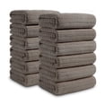 thumbnail image 1 of Covina Home 12 Pack Dark Brown Hand Towel Set, Oversized Ultra Soft Microfiber Bathroom Towel Set Adult Luxury Lightweight Cozy Collection, 1 of 7