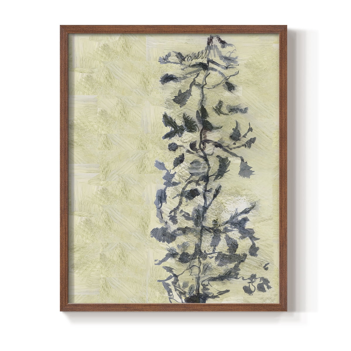 Chinoiserie 2 Tan I Framed Print in Brown Solid Wood Framed Print No Nail Hanging