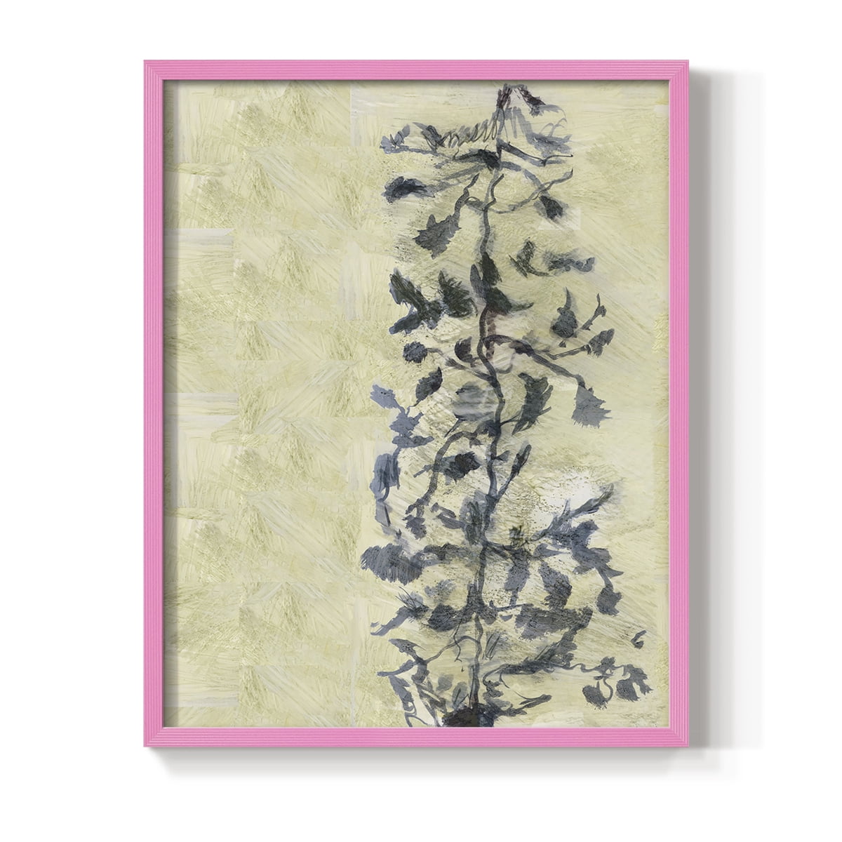 Chinoiserie 2 Tan I Framed Print in Pink Solid Wood Framed Print No Nail Hanging