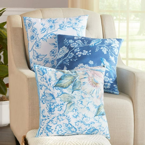Chinoiserie Accent Pillows - Floral Bloom