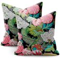 thumbnail image 1 of Chinoiserie Animal Dragon Pillow Covers 18x18 Set of 2,Blue and White Pillow Covers Outdoor Decorative Linen Pillow Covers for Couch Bed Sofa Cushion Farmhouse Pillowcases, 1 of 7