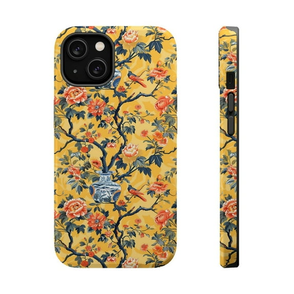 Chinoiserie Bird Toile de Jouy MagSafe Design iPhone Case 17 16 15 14 ...