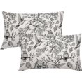 thumbnail image 1 of Chinoiserie Black White Floral Lumbar Pillow Covers 12X20 Inch French Country Vintage Flowers Bird Pillow Cases Set of 2 Seasonal Cotton Linen Throw Pillows Farmhouse Home Decor for Sofa Couch, 1 of 5