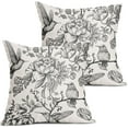thumbnail image 1 of Chinoiserie Black White Floral Pillow Covers 20X20 Inch French Country Vintage Flowers Bird Decorative Pillow Cases Set of 2 Seasonal Cotton Linen Throw Pillows Farmhouse Home Decor For Sofa Couch, 1 of 6