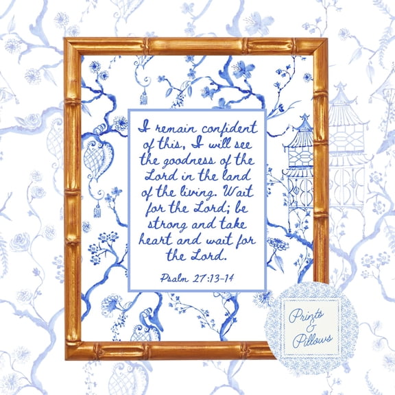 Chinoiserie Christian Hydrangea Grand Millennial Bible Verse Christian Scripture Poster Unframed Paper Print