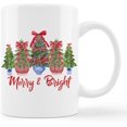 thumbnail image 1 of Chinoiserie Christmas Mug, Coquette Bow Red Porcelain Christmas Tree Coffee Cup Ceramic, Grandmillennial Xmas Plant Ceramic Coffee Tea Mug 11 oz, 1 of 5