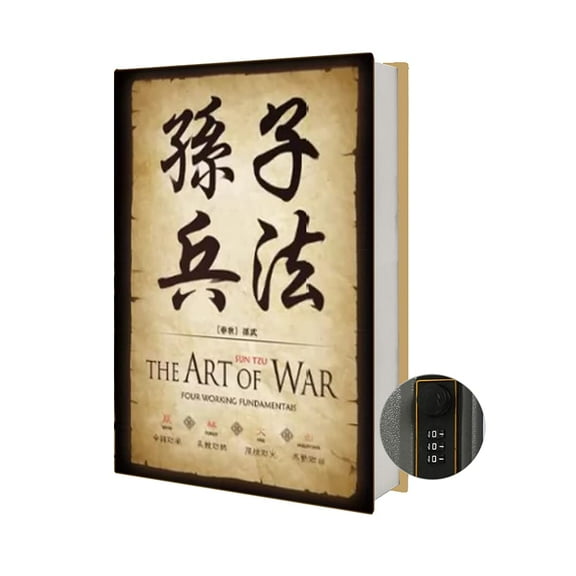 Pacolo Sturdy Chinoiserie Diversion Book Safe with Combination Lock, 8.7" x 6" x 2"