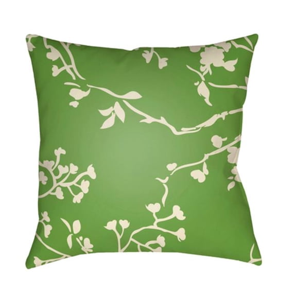 Surya CF005-2222 22 x 22 x 5 in. Chinoiserie Floral Floral Square Throw Pillow, Cream & Grass Green