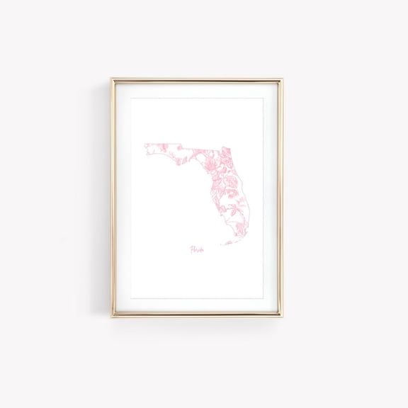 Chinoiserie Florida Wall Art Print, Grandmillennial Coastal Decor