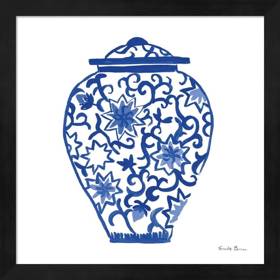 Chinoiserie III by Farida Zaman, Framed Wall Art, 13.25W x 13.25H