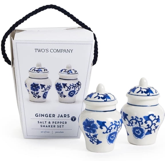 Chinoiserie Mini Ginger Jar Salt and Pepper Shaker Set in Gift Box