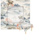 thumbnail image 1 of Chinoiserie Mountain Landscape Mahjong Tablecloth 55" x 55" Tablecloth , Table Cloth and Table Covers, Stain Resistance Polyester Table Cover for Kit, 1 of 6