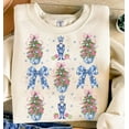 thumbnail image 1 of Chinoiserie Nutcracker Christmas Sweatshirt, Pink Preppy Holiday Tree Crewneck, Coquette Christmas Vibes Sweater, 1 of 5