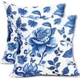 thumbnail image 1 of Chinoiserie Outdoor Pillow Cover 20x20 Inch Set of 2 Blue and White Floral Throw Pillow Covers Farmhouse Flower Pillowscase Linen Square Cushion Covers for Sofa Couch Bedroom Home Decoration, 1 of 6