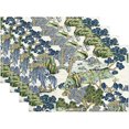 thumbnail image 1 of Chinoiserie Placemats 12 x 18 Inch Set of 4, Asian Scenic Blue and Kelly Green Decorative Place Mats Non-Slip Washable Farmhouse Table Mats for Kitchen Dining Home Party Indoor Outdoor Table, 1 of 11