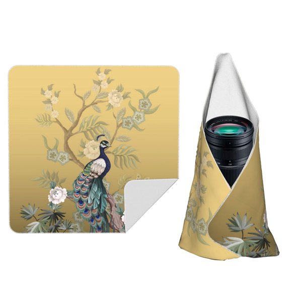 Chinoiserie Style Herons Peacock Magic Self-Adhesive Camera Wrap, Anti-Scratch & Dust-Proof Protective Equipment Cloth 10x10