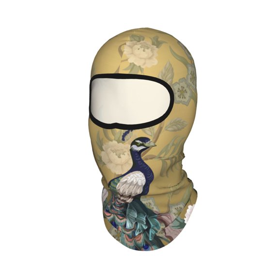 Chinoiserie Style Herons Peacock Unisex Balaclava Ski Mask Full Face Cover for Cold Weather & UV Protection, Breathable Cooling Helmet Liner