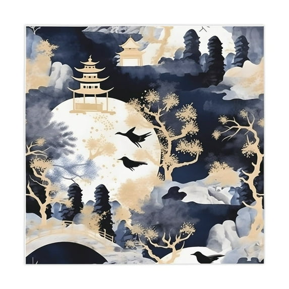 Chinoiserie Table Cloth | Blue and White Home Decor Accent | Stunning Patterns and Durable