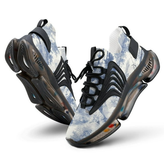 Chinoiserie Toile Blue Landscape Walking Shoes for Men Woman Lightweight Tennis Fashion Elastic Sports Shoes Cushion Basketball Shoes