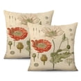 thumbnail image 1 of Chinoiserie Vintage Flower Linen Pillow Cover - Pack of 2, 20x20 Inch Spring Summer Floral Throw for Outdoor, Couch and Bedroom Decor – Sumptuous Cushion Cases to Enhance your Interiors, 1 of 7