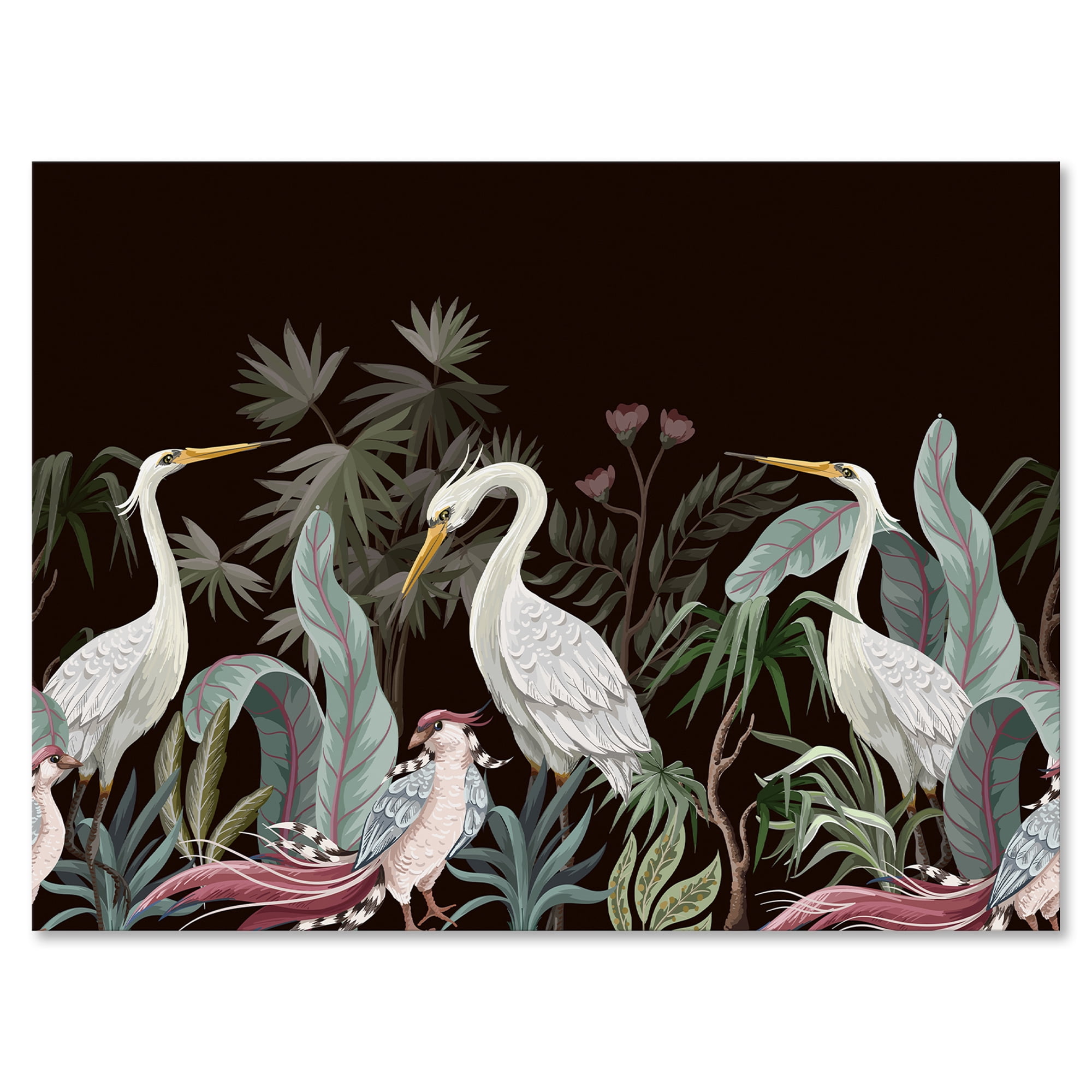 Chinoiserie With Peonies and Birds III 40 in x 30 in Painting Canvas Art Print, by Designart