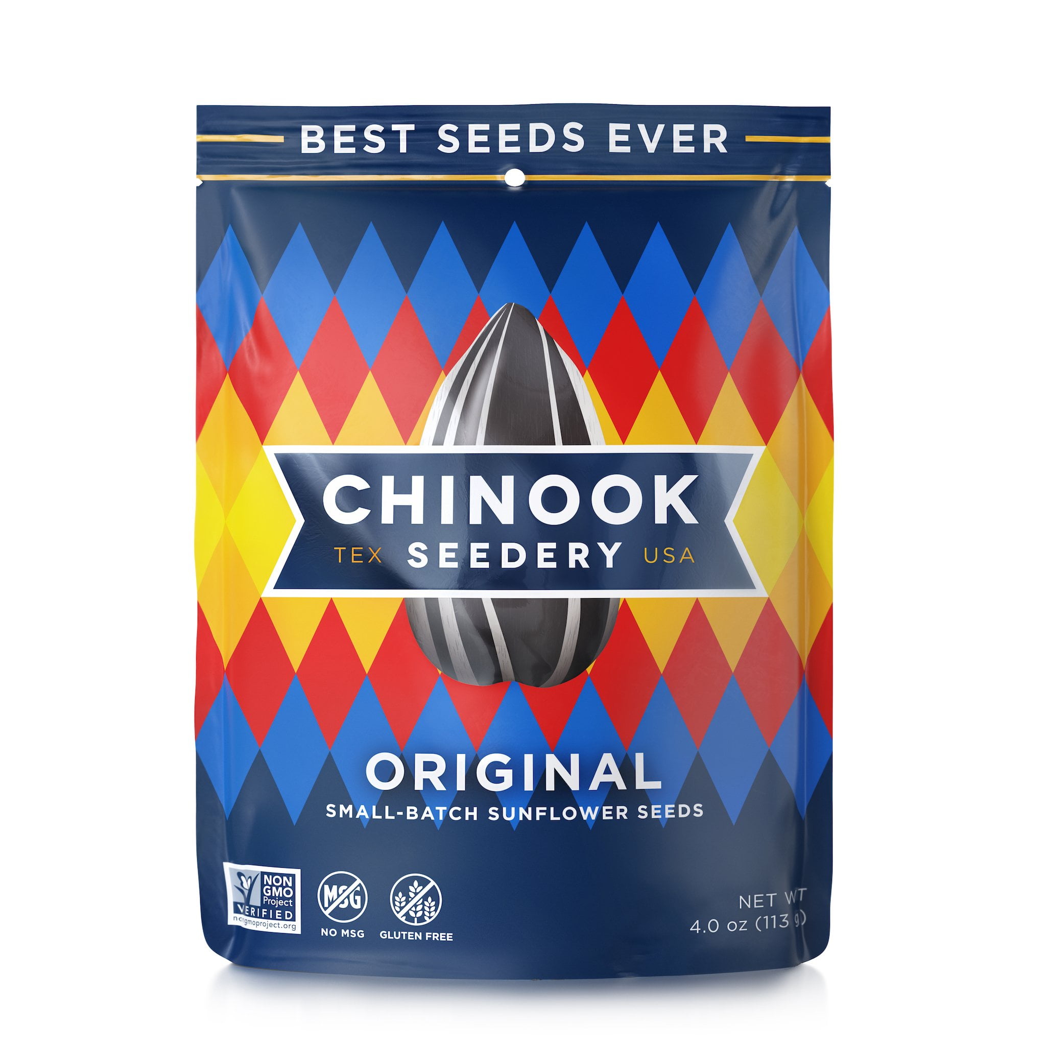 Chinook Seedery Gluten-Free Roasted Jumbo Sunflower Seeds - 4oz (Pack of 12) - Original Flavor