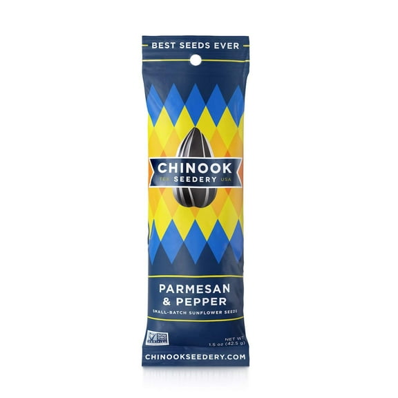 Chinook Seedery Gluten Free Roasted Sunflower Seeds - 1.5oz (Pack of 36) - Parmesan & Pepper Flavor