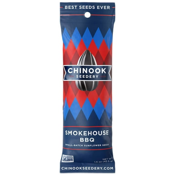 Chinook Seedery Roasted Jumbo Sunflower Seeds - 1.5oz (36 Pack) - Gluten-Free Smokehouse BBQ Flavor