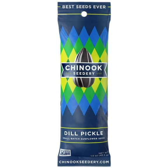 Chinook Seedery Roasted Sunflower Seeds - 1.5oz (36 Pack) - Dill Pickle Flavor Gluten-Free Snacks