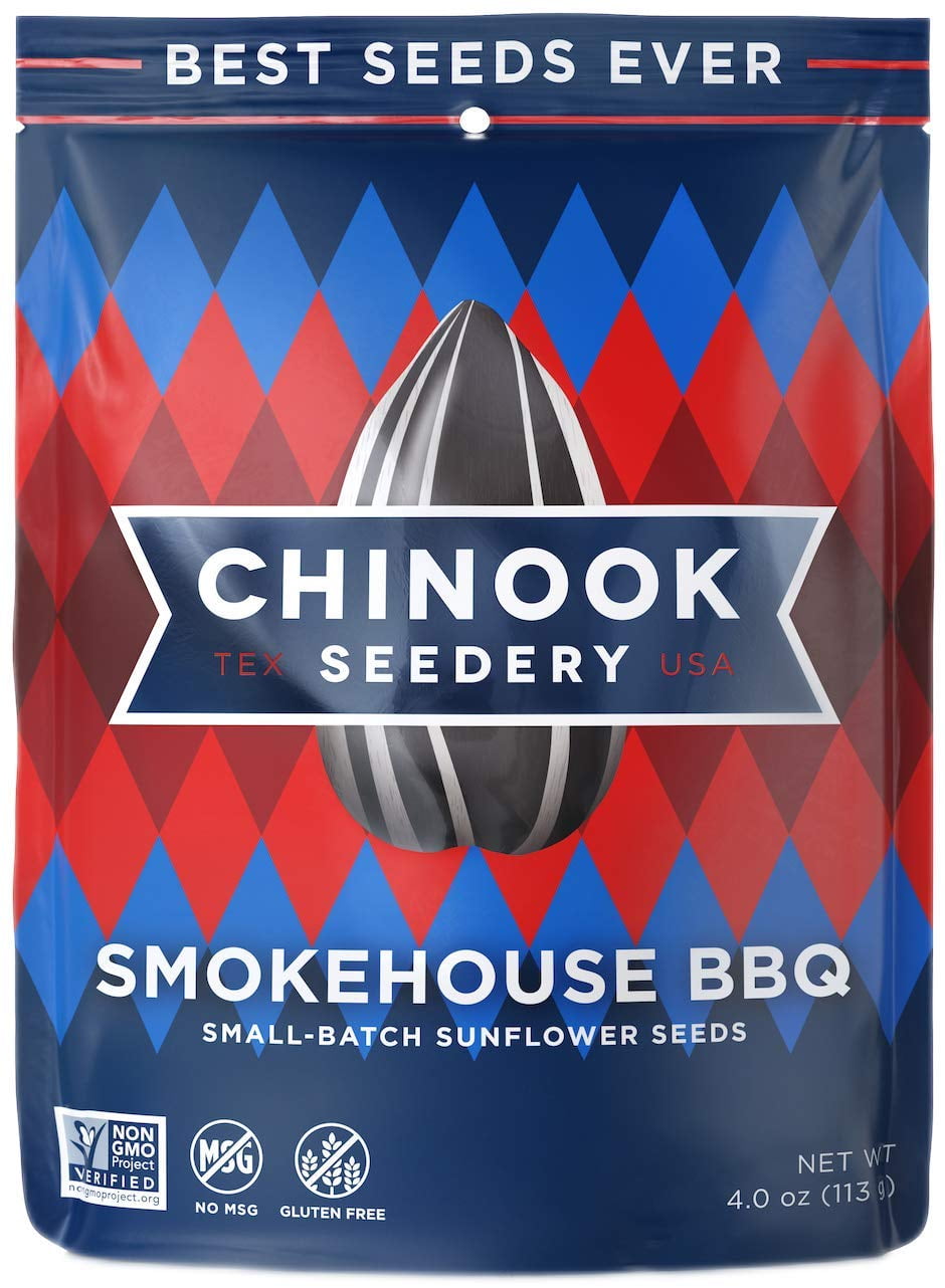 Chinook Seedery Roasted Sunflower Seeds 4oz (Pack of 12) Smokehouse