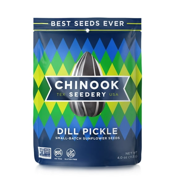 Chinook Seedery Roasted Sunflower Seeds - Dill Pickle Flavor - 4oz (12 Pack) Gluten-Free Snacks
