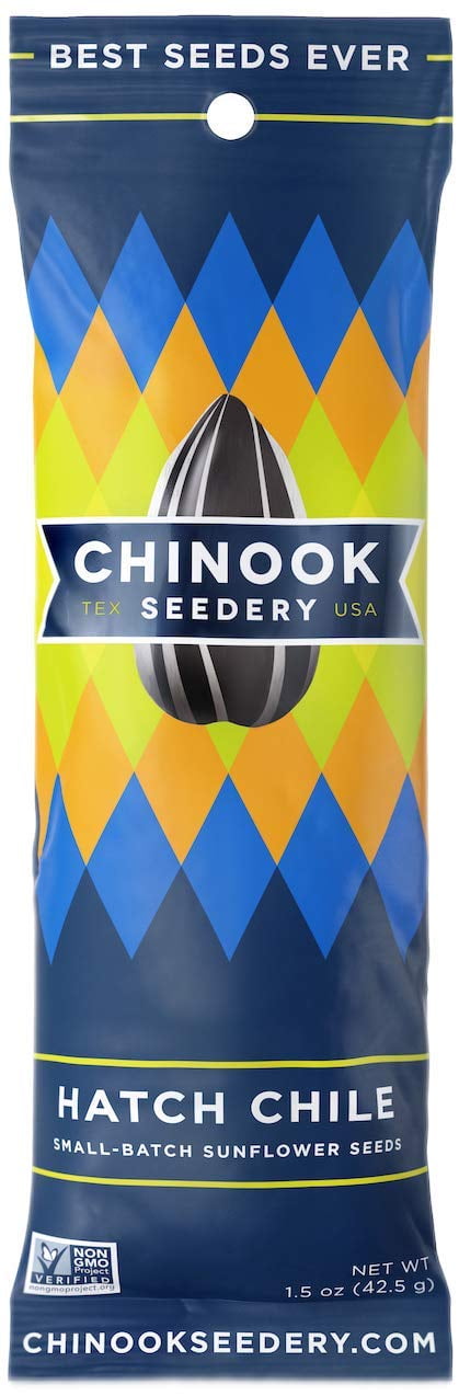 Chinook Seedery Roasted Sunflower Seeds - Hatch Chile Flavor - Gluten Free 1.5oz (Pack of 36)