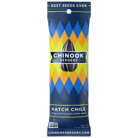 Chinook Seedery Roasted Sunflower Seeds - Hatch Chile Flavor - Gluten Free 1.5oz (Pack of 36)