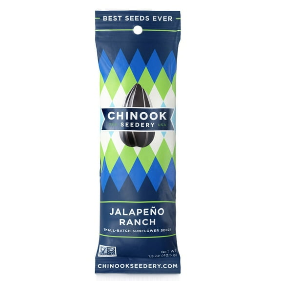 Chinook Seedery Sunflower Seeds - 36-Pack - 1.5oz - Jalapeno Ranch - Gluten-Free Keto Snacks