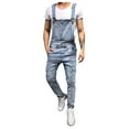 thumbnail image 1 of Chinos Pants Long Pants For Men Mens Washed Denim Bib Jeans Overalls Casual Ripped Denim Jumpsuits Rompers Black L, 1 of 7