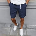 thumbnail image 1 of Chinos Shorts for Men with Pockets 2025 Mens Casual Solid Drawstring Elastic Waist Straight Leg Going-Out Loungewear Bermuda Short, 1 of 5