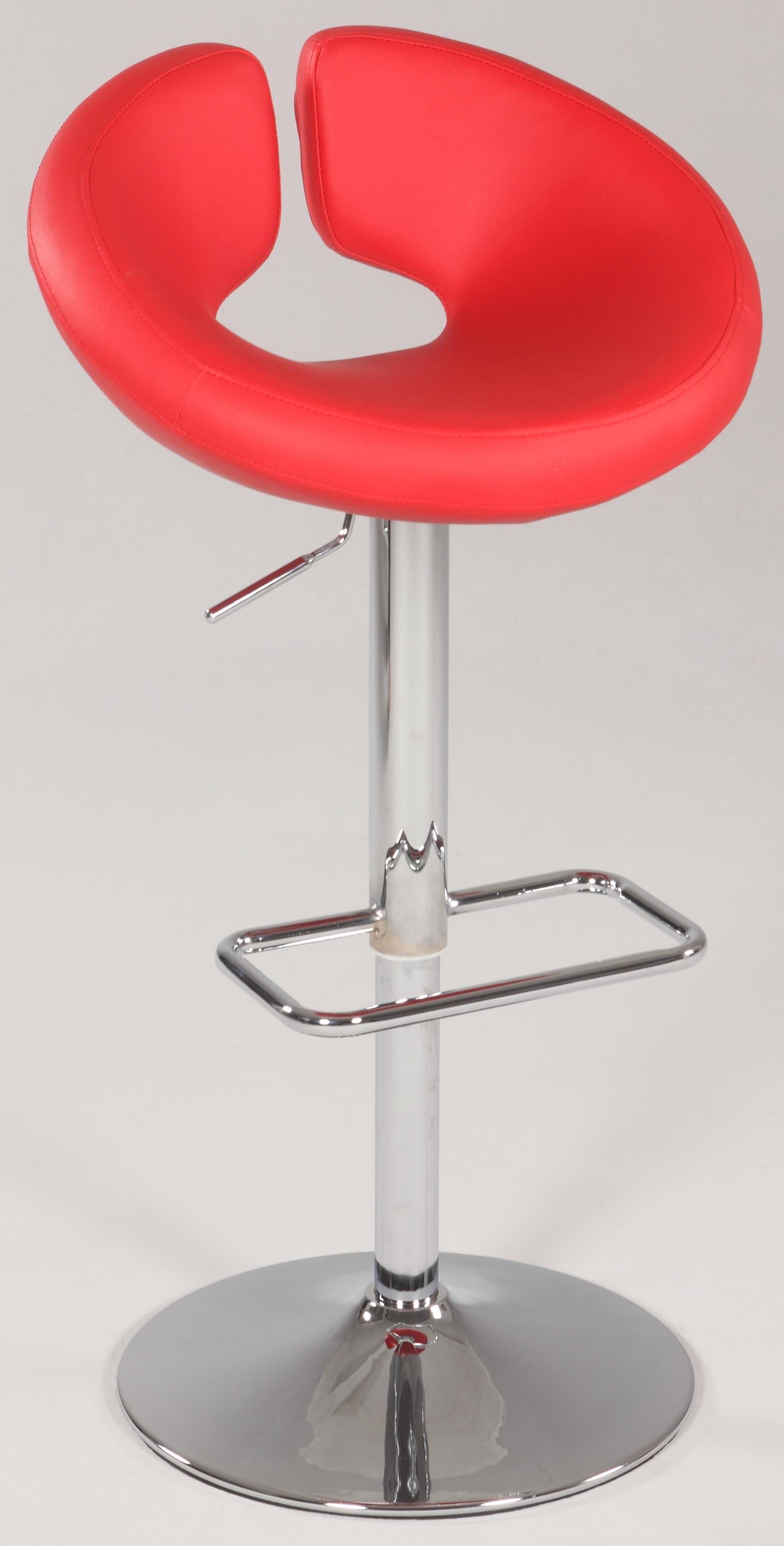 Chintaly 0632 Pneumatic Gas Lift Swivel Height Stool In Red